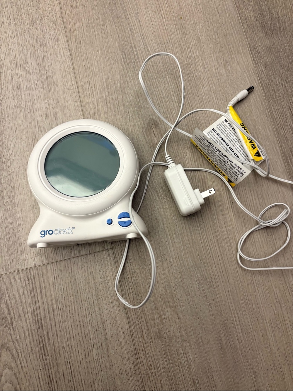 Groclock Kids Sleep Trainer Alarm Clock - White with Blue Accents